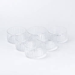 Салатниці порційні набір 6 штук скляні круглі прозорі