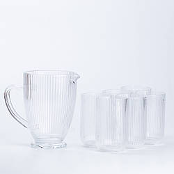 Глечик для лимонаду графин в наборі зі склянками 6 шт