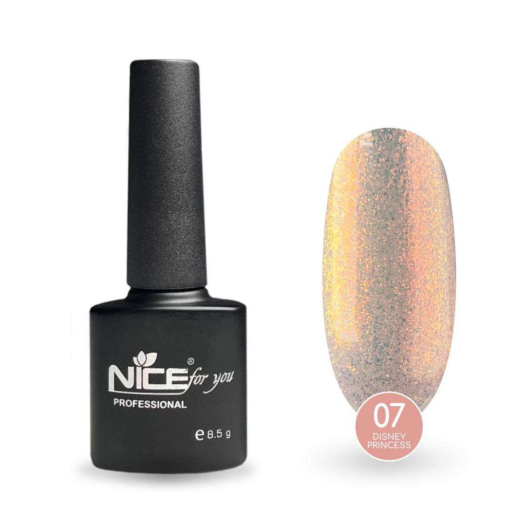 Гель-лак Nice for you Princess №07 Aurora Рожевий 8.5 г