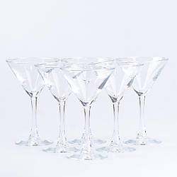 Стеклянный бокал на высокой ножке 190 мл 6 штук фужер для мартины