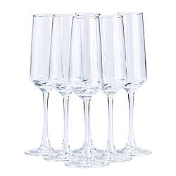 Бокалы для шампанского на высокой ножке 6 шт фужеры для шампанского