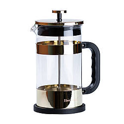 Заварник для чаю 1 літр френч прес для кави чайник для заварки чаю Золотий