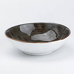 Тарілка глибока кругла обідня 17.5 см керамічна миска для салату