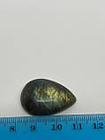 Лабрадор кабашон камінь без оправи 29*20*8 мм. натуральний лабрадор Індія, фото 2