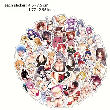 Водонепроникний вініловий стікер в стилі Аніме. Набір 60 штук