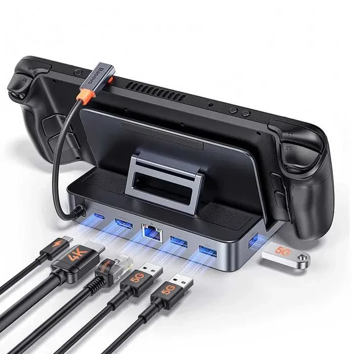 Baseus GamerX 6 Ports USB-C Док-станція для Steam Deck, фото 1