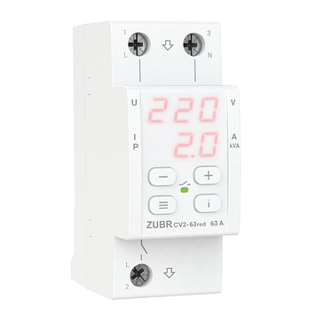 Реле напруги на 2 модулі ZUBR CV2-63 red