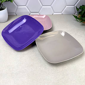 Пластикова квадратна тарілка 19 см, фото 3