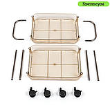 Етажерка мобільна двоярусна універсальна з акрилу та металу 40х28,5х45см Бежева SW-00002110, фото 6