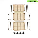 Етажерка мобільна триярусна універсальна з акрилу та металу 40х28,5х70с Бежева SW-00002111, фото 6