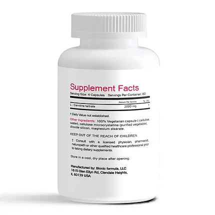 Л - карнітин тартрат ( l-carnitine) 2000 мг. bionic nutrition 240, фото 1