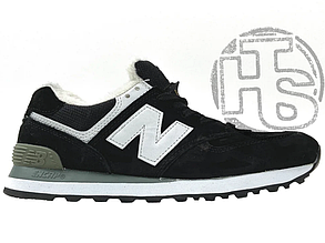 Жіночі кросівки New Balance 574 Black White Grey Winter (с мехом) ALL03715
