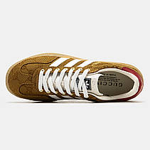 Чоловічі кросівки Adidas Gazelle Gucci Original GG Beige Brown 707850 UWV20 7162/HQ8850, фото 6