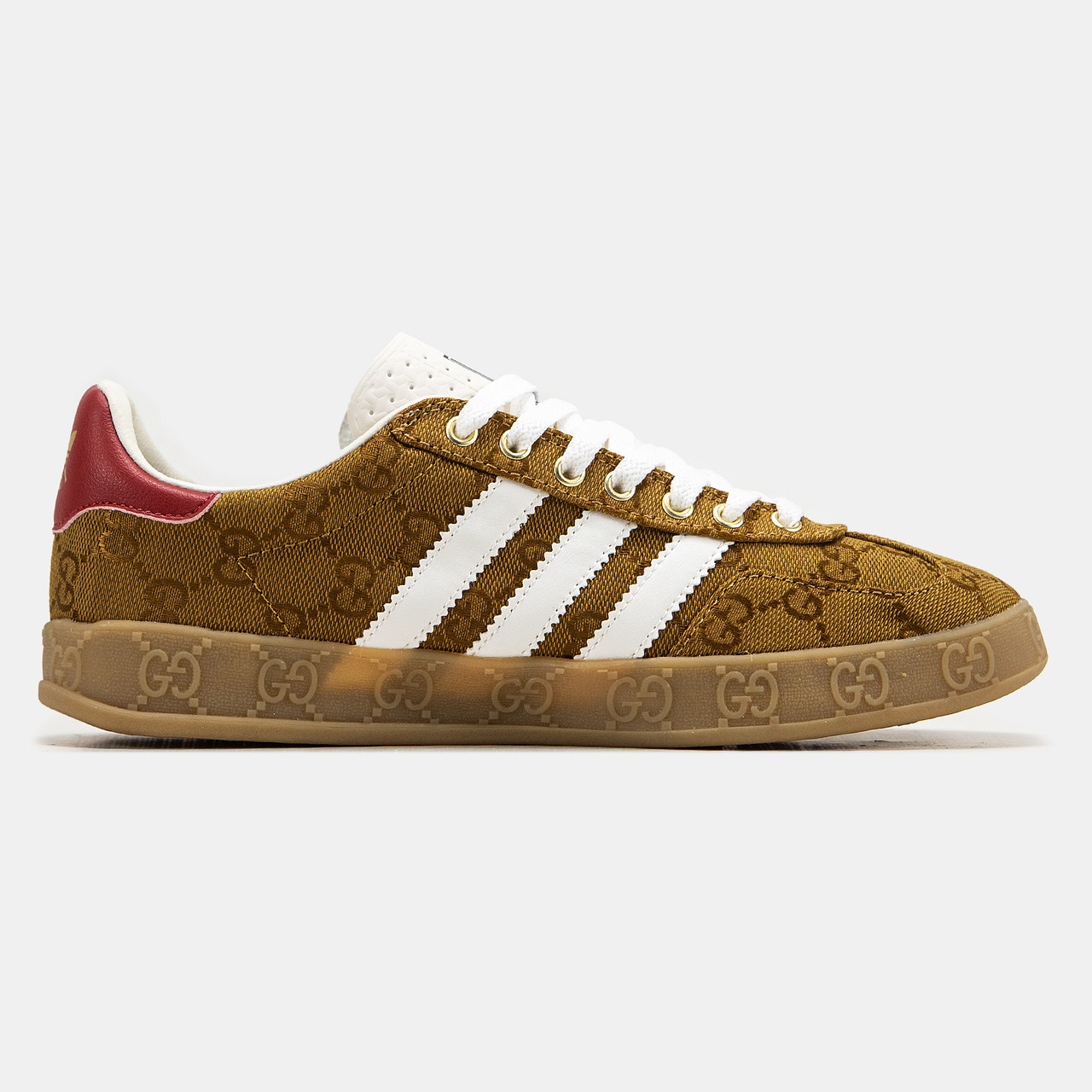 Мужские кроссовки Adidas Gazelle Gucci Original GG Beige Brown