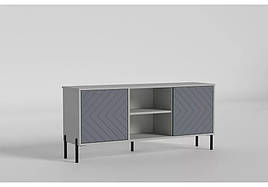 Тумба під телевізор у вітальню з ДСП/МДФ Leada/Леада №3 LuxeStudio Шиншила сіра/RAL 7024