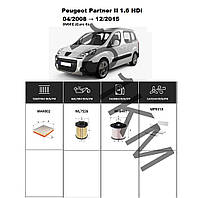 Комплект фільтрів Peugeot Partner II 1.6 HDi (2008-2015) (Euro6) WIX