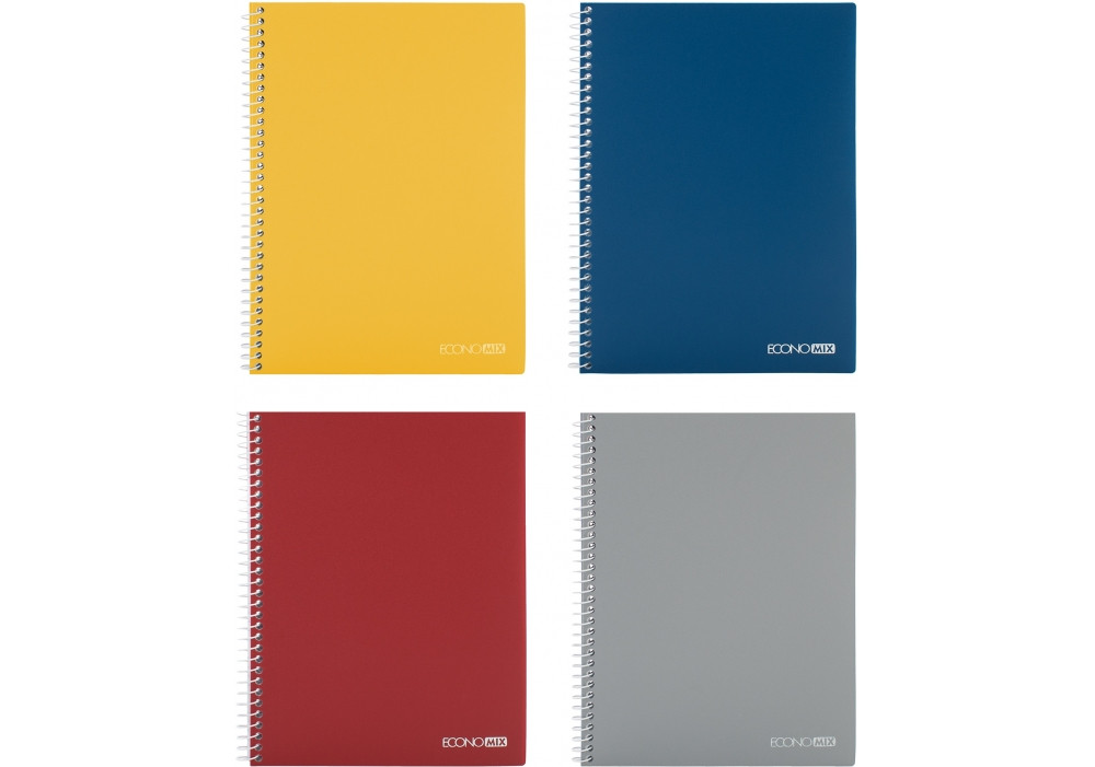 Блокнот А5 80 арк спіраль клітинка пластик обкл Асорті