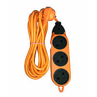 Подовжувач 3 г б/с ПВС 2х1,5 30 м жовтогарячий SOKOL