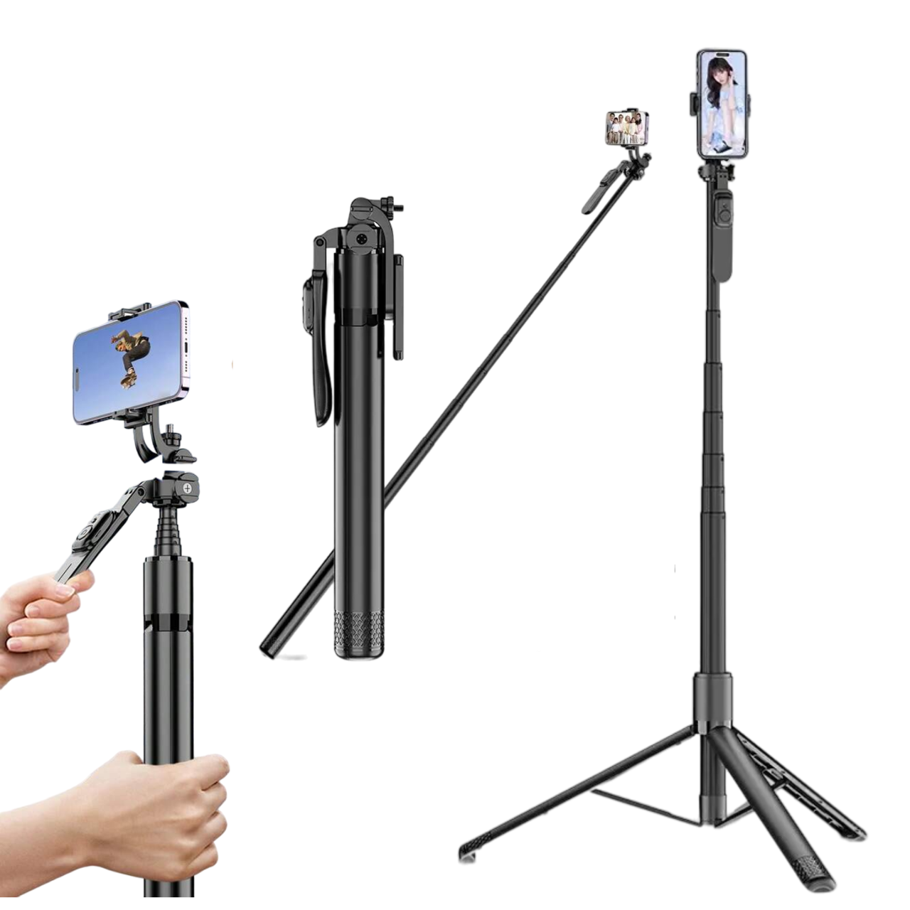 Monopod Tripod 2.02m Button Bluetooth C08, портативний штатив блютуз