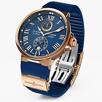 ULYSSE NARDIN LELOCLE CHRONOMETRE TIME LAPSE COLLECTION 45MM GOLD BLUE. AAA