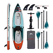 Надувний SUP-Kayak Aqua Marina Cascade Tandem 2-person 13′2′′ All-Around w/2-in-1 Paddle BT-24CATP, Teal/white (BT-24CATP)