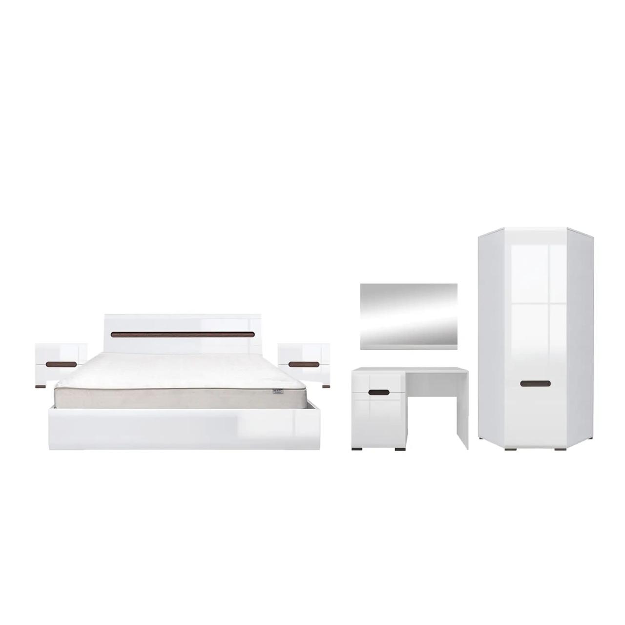 Комплект модульний в спальню ВМК (БРВ) Амелія N77852 Білий + Білий глянець (GRB-1647), фото 1
