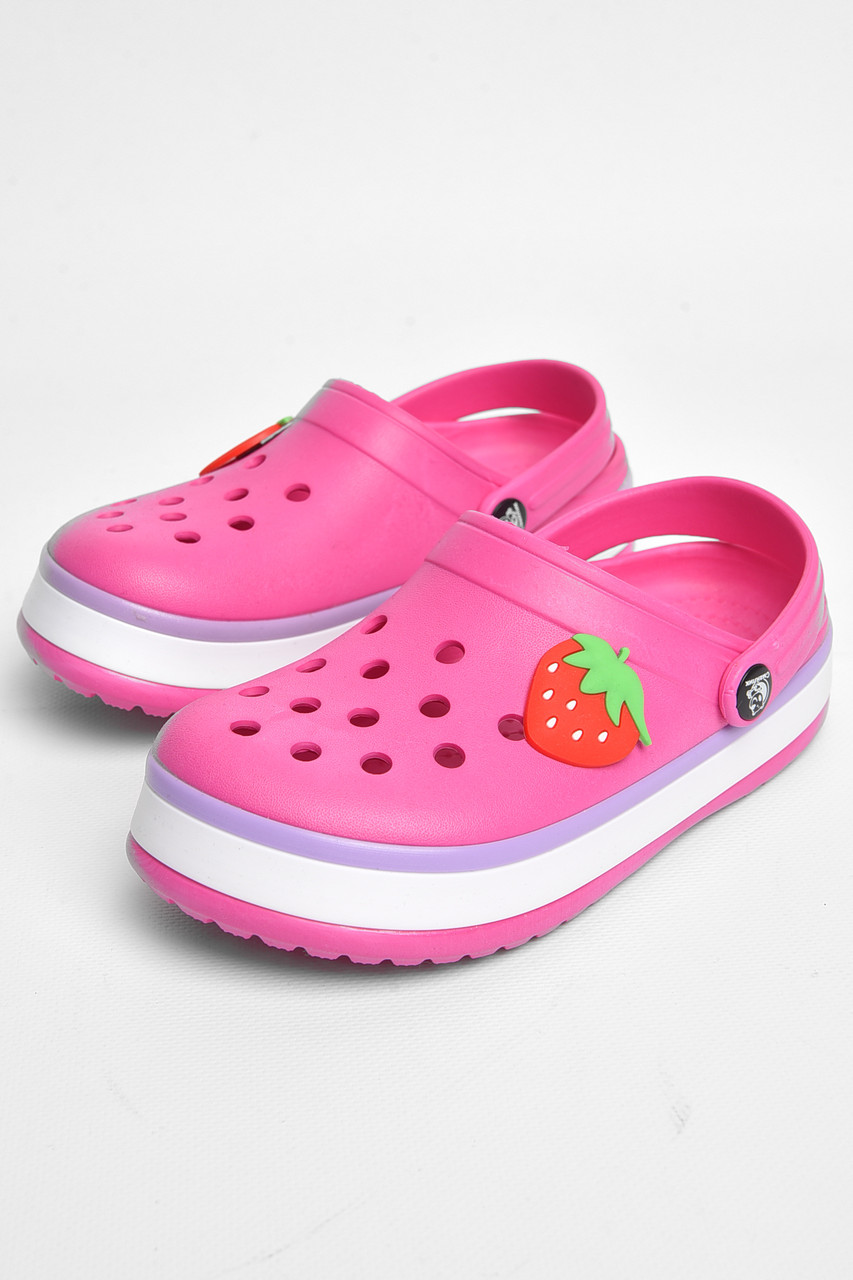 Крокси дитячі для дівчинки темно-рожевого кольору 184064P, фото 1