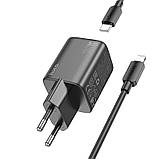 МЗП Hoco N41 Almighty PD20W+QC3.0 (1USB-A/1C) + кабель Type-C to Lightning, фото 5
