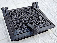 Дверцята прочисна 150х155 чавунна, сажетруска, люк для золи, пічна "Бастілія"