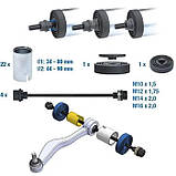 Набір для демонтажу сайлентблоків універсальний 26пр 34-72мм Rewolt (T2035), Знімач кульових опор сайлентблоків і рульових тяг, фото 2