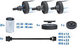 Набір для демонтажу сайлентблоків універсальний 26пр 34-72мм Rewolt (T2035), Знімач кульових опор сайлентблоків і рульових тяг, фото 8