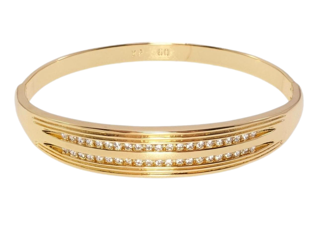 Браслет Xuping Позолота 18K "Дорожки цирконію" ø 5,7см