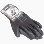 Рукавички DOLONI № 4190 трикотажні з латексним покриттям, неповна обливка, Чорні , 10