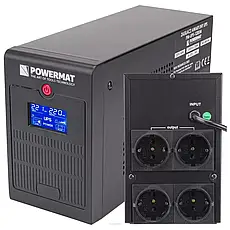 Аварійне джерело живлення UPS LCD 1200VA 720W 2X 7AH PM-UPS-2000M, фото 4