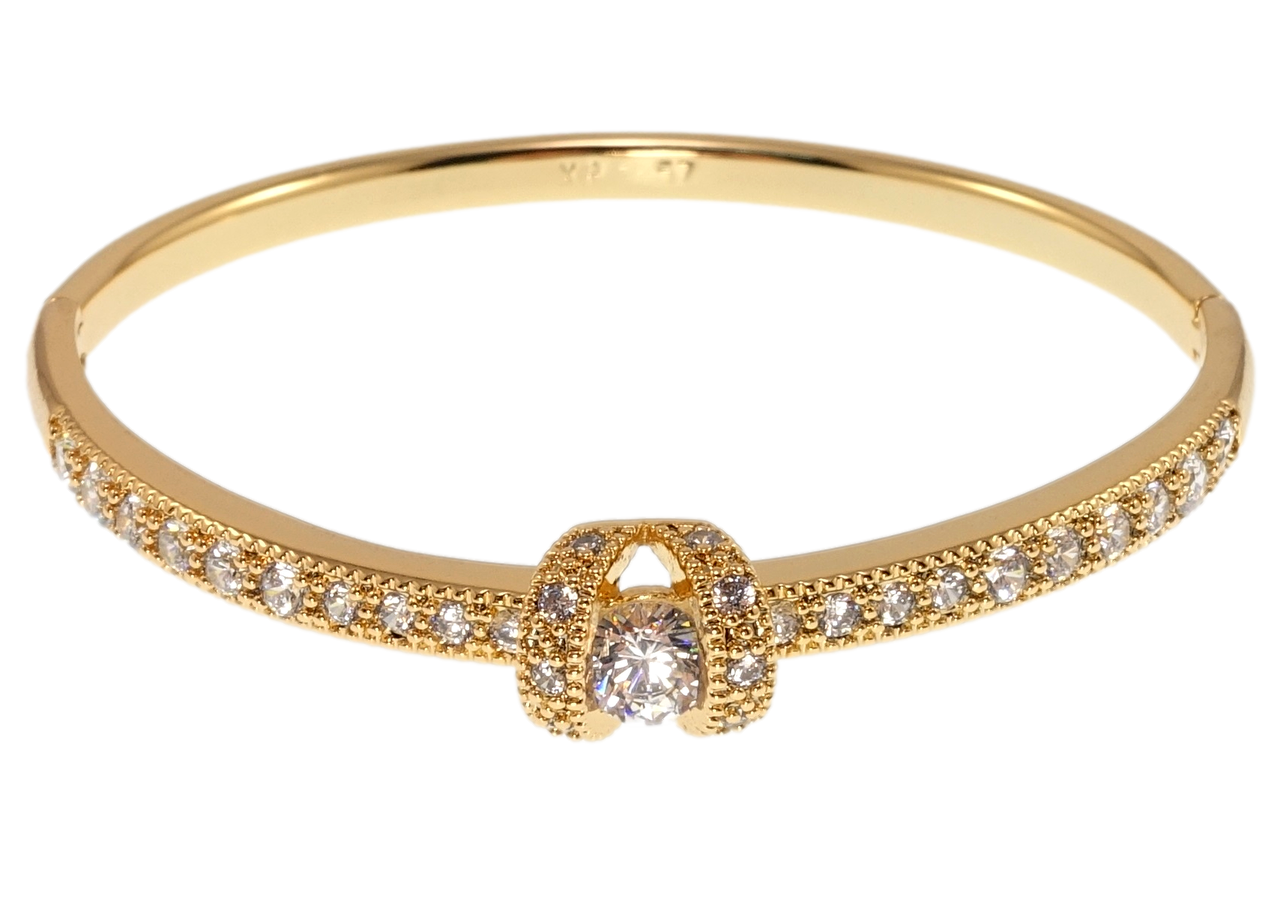 Браслет Xuping Позолота 18K "Інкрустація цирконієм" ø 5,7см
