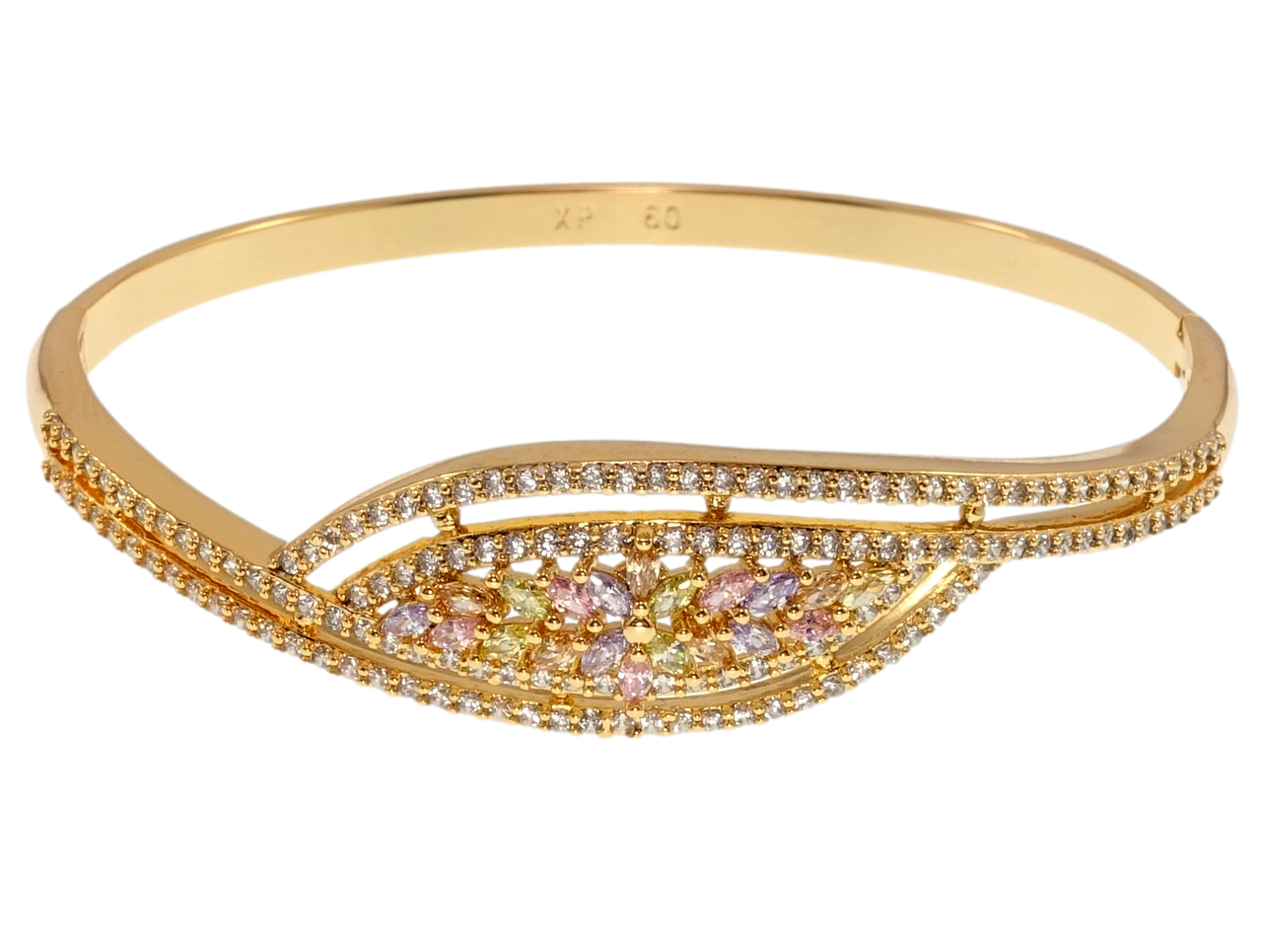 Браслет Xuping Позолота 18K "Інкрустація цирконієм з кольоровими фіанітами" ø 6см