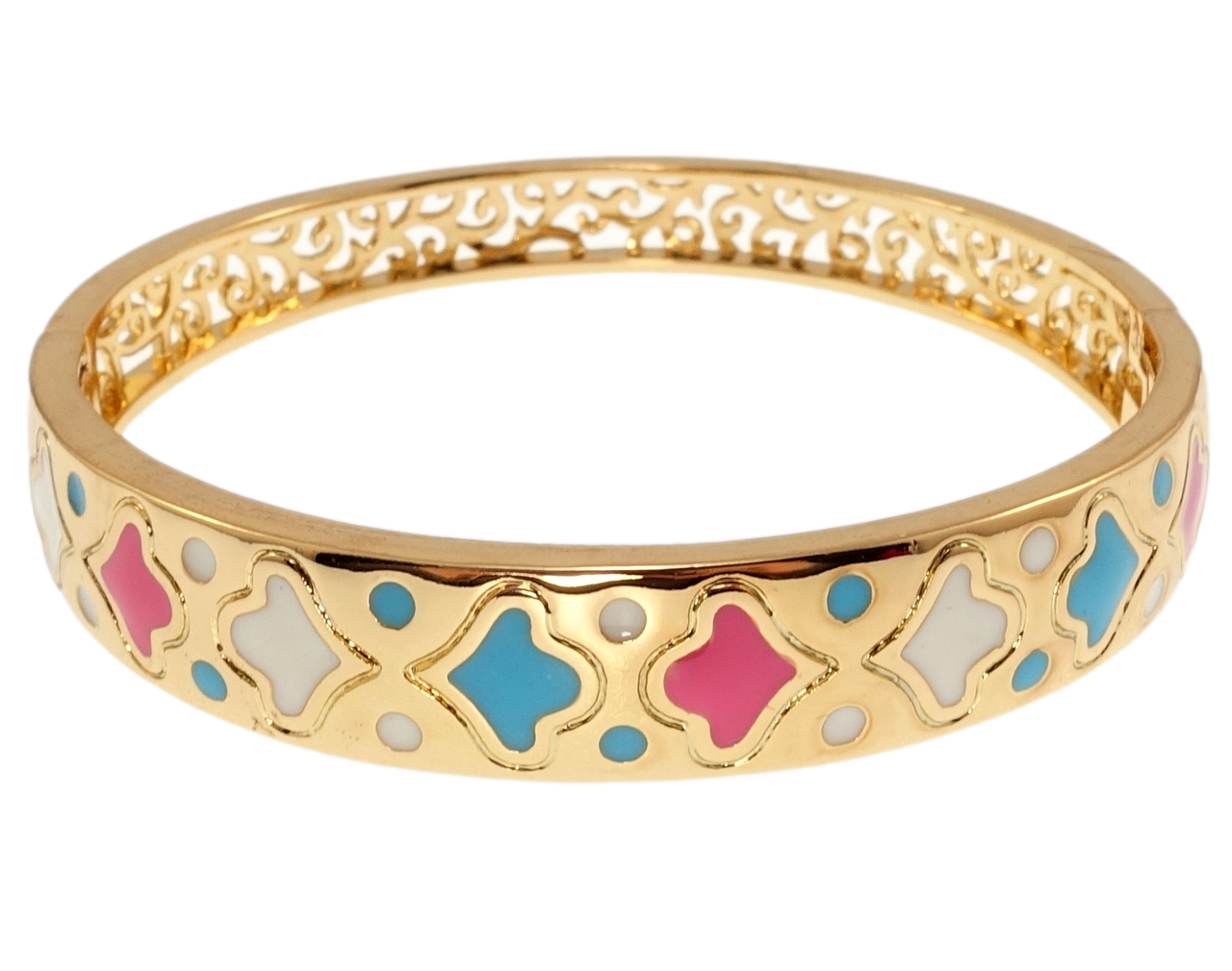 Браслет Xuping Позолота 18K "Орнамент кольорової емаллю" ø 5,6см