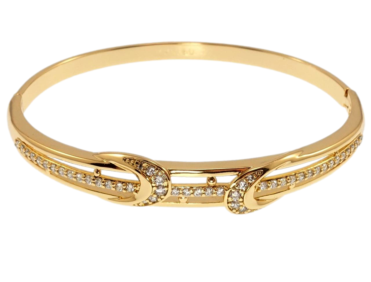 Браслет Xuping Позолота 18K "Лаконічний орнамент із цирконієм" ø 6см