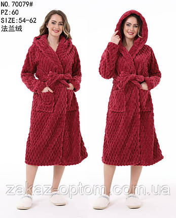 Халат жіночий на запах махра оптом (54-62) Китай 70079-123730, фото 1