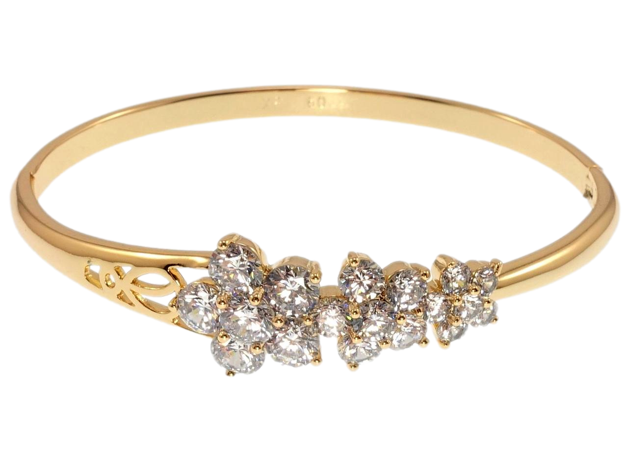 Браслет Xuping Позолота 18K "Кристальні квіти" ø 6см