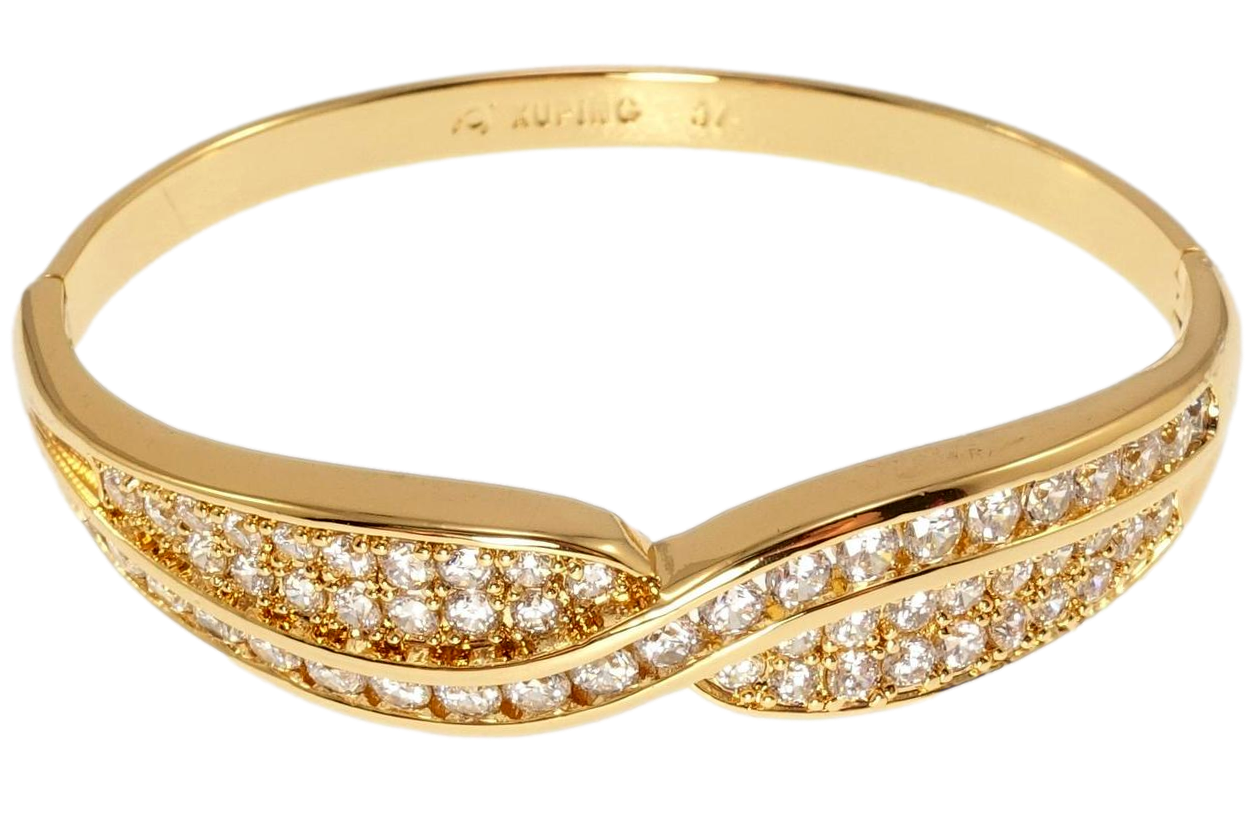 Браслет Xuping Позолота 18K "Грація з цирконієм" ø 5,7см
