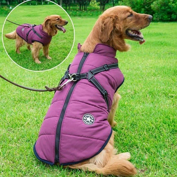 Теплий жилет для собаки L бордовий