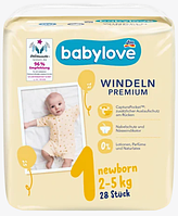 Підгузки Babylove premium 1 (2-5кг) 28 шт Німеччина