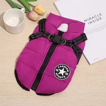 Теплий жилет для собаки S бордовий