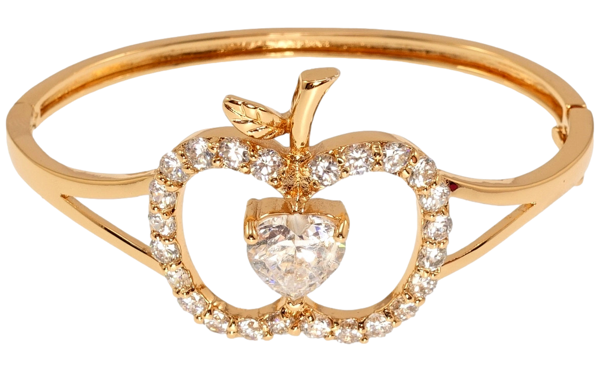 Браслет Xuping Позолота 18K "Яблучко з цирконієм" ø 5,7см