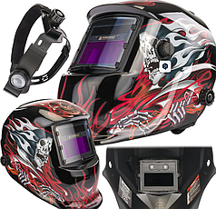 Маска сварщика автозатемнение 9-13 DIN Red Technic PM1259 маска-щиток хамелеон