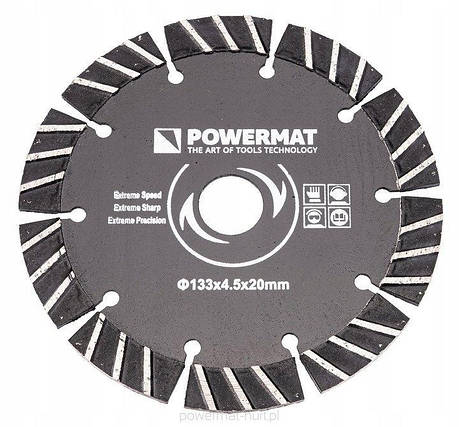 Диск для шліфування плитки 133 мм, 12200 об/хв Powermat PM1009 алмазний диск для шліфування, фото 1