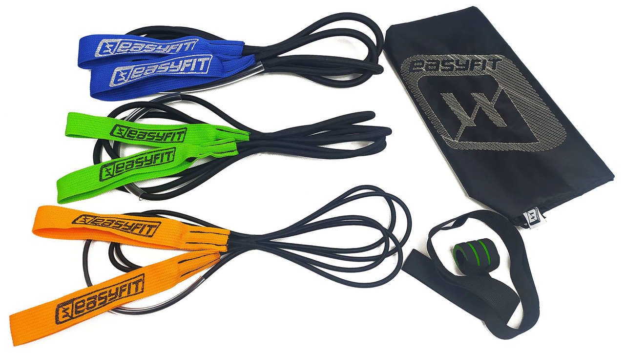 Гумовий еспандер EasyFit 4–60 кг для тренувань середнього навантаження, фото 1