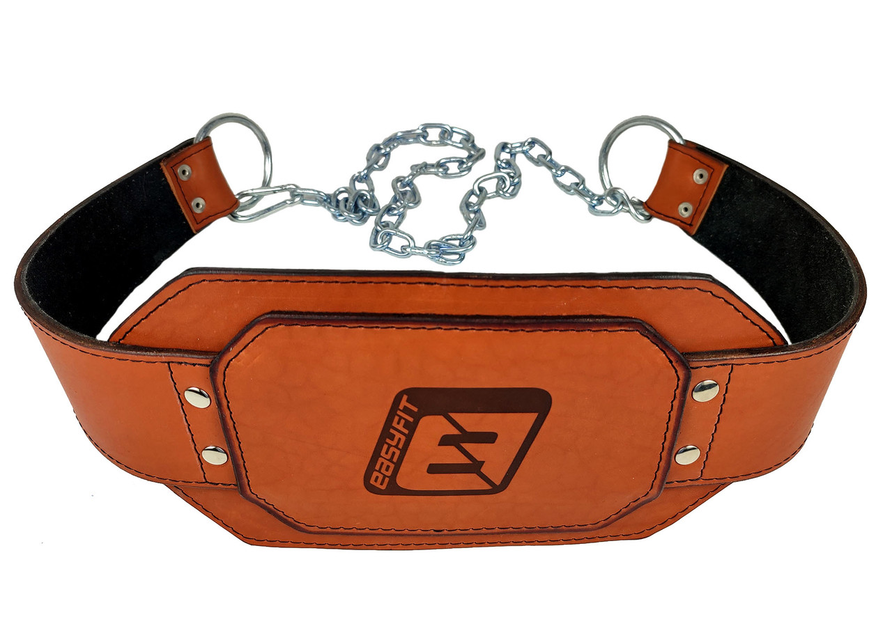 Коричневий шкіряний пояс EasyFit для навантажень до 250 кг — надійний аксесуар для силових тренувань, фото 1