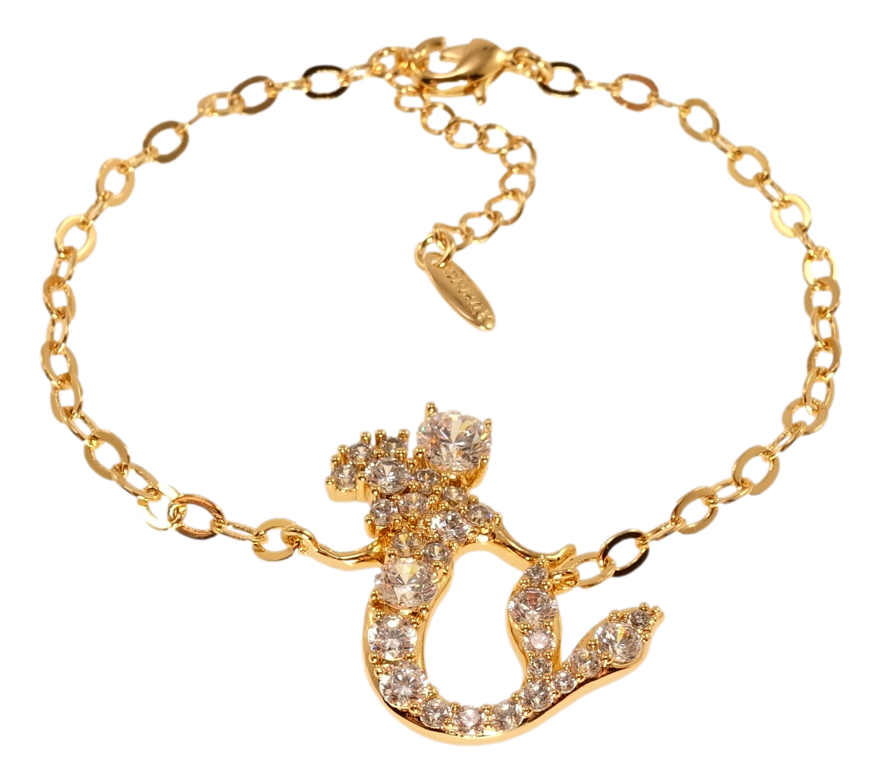 Браслет Xuping Позолота 18K "Якорне плетіння із вставкою русалка" довжина з дод. ланцюжком 16.5-19.5см х 3мм